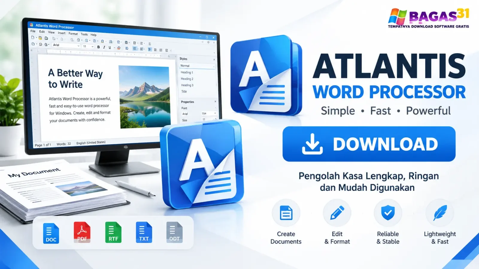 Download Atlantis Word Processor