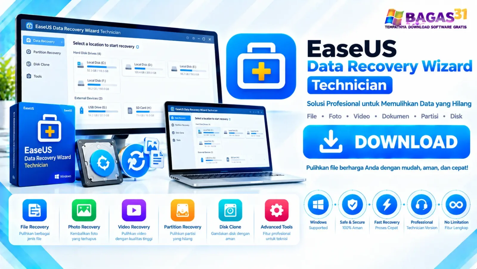 Download EaseUS Data Recovery Wizard Technician