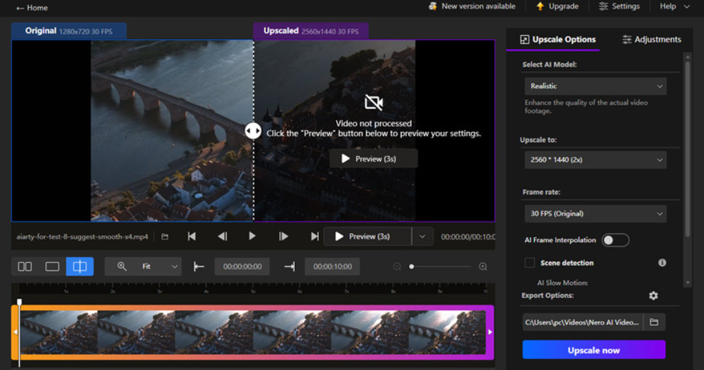 Nero AI Video Upscaler Pro